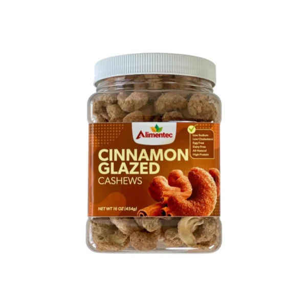 Alimentec Caramelized Cashew Nuts with Cinnamon 16 Oz | Gourmet Artisan Flavor | Natural Ingredients | Premium Packaging